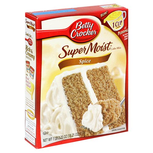 Betty Crocker Supermoist Cake Mix, Spice, 18.25-Ounce Boxes (Pack of 12) by Betty Crocker
