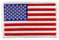 American Flag Embroidered Patch White Border USA United States of America Military Uniform Emblem