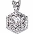 Platinum Filigree Diamond Pendant