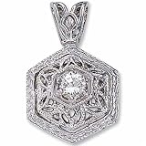 Platinum Filigree Diamond Pendant