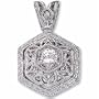 Platinum Filigree Diamond Pendant