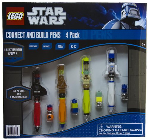 Darth Vader, Chewbacca, Yoda, R2-D2: Lego Star Wars conectar y construir 4-Pen Series Set de regalo # 2 Darth Vader, Chewbacca, Yoda, R2-D2: Lego Star Wars conectar y construir 4-Pen Series Set de regalo # 2