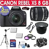 Canon Rebel XS Digital Camera + Canon 18-55mm IS Lens + Wide Angle Fisheye  ....