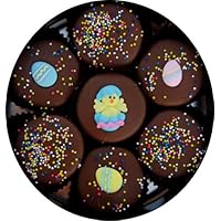 Chocolate Dipped Oreo Cookies Decorated for Easter with Easter Eggs and Chicks, Easter Gift
