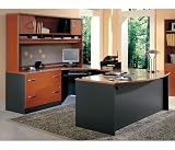 Auburn Maple U-Desk with Hutch Series C Auburn Maple Collection by Bush Office Furniture - UD1013
