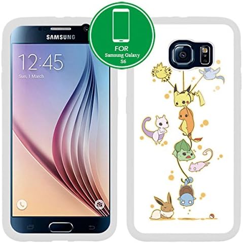 NEW HOT Pokemon Pikachu eevee Samsung Galaxy S6 (NOT EDGE) TPU Case Cover (#1 White)