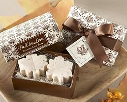 "Fall in Love" Scented Leaf-Shaped Soaps - Baby Shower Gifts & Wedding Favors (Set of 24)