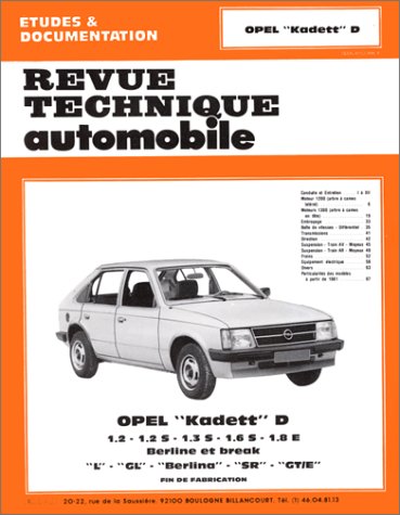 Revue technique de l'Automobile num�ro 405.3  : Opel Kadett D, Berlina, L, GL, SR, et GT-E