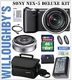 Sony Alpha NEX-5 Two Lens Bundle Deluxe Kit Includes Sony Alpha NEX-5K/B Bl ....
