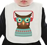 Hipster owl ネクタイを有する有機ビブ Medium
