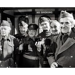 CLIVE DUNN AS LCPL. JACK JONES, JOHN LAURIE AS PVT. JAMES FRAZER, IAN LAVENDER AS PVT. FRANK PIKE, JOHN LE MESURIER AS SGT. ARTHUR K. WILSON, ARTHUR LOWE AS CAPT. GEORGE J. MAINWARING, ARNOLD RIDLEY AS PVT. CHARLES P. GODFREY FROM DAD'S ARMY #1 - SCHWARZ-WEISS - Filmfoto - Standard - 10x8" (25x20cm)