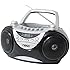 NAXA Electronics Portable CD Player with AM/FM Stereo Radio and Cassette Player/Recorder (Silver)