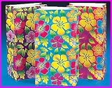 12 pc hibiscus paper bags -luau party supplies