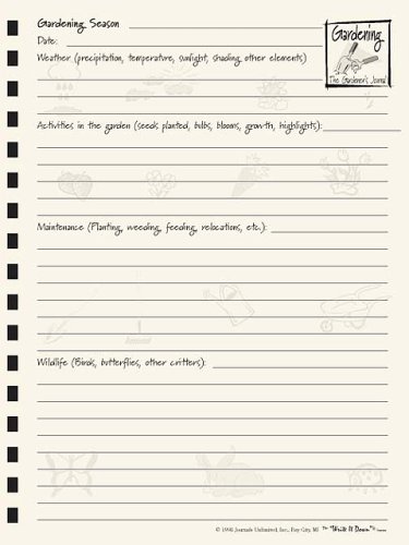 Gardening, The Gardener's Journal - Dk Green Hard Cover (prompts on every page, recycled paper, read more...)