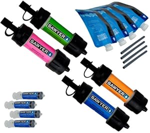Sawyer Products SP124 Mini Water Filtration System Gift Package (4-Pack), Multi