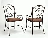 Kitchen & Housewares : Powell La Questa 'Antique Black/Bronze' Chair - Brown Faux Leather