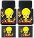 Tweety Bird Flame 4 Pc Floor Mats Set