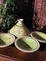 Medium patterned cooking tagine with 4 matching bowls