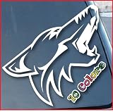 Phoenix Coyotes Car Window Vinyl Decal Sticker 7" Tall (Color: White)