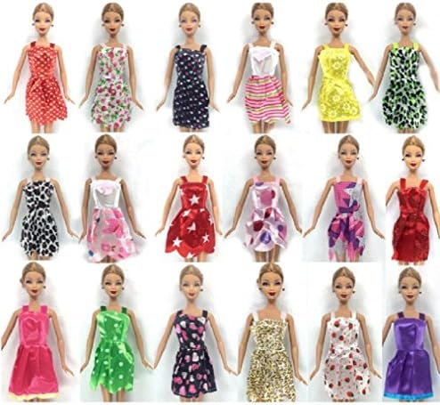 Hot Sell One Set=5 Pcs Mix Sorts 2016 Newest Beautiful Handmade Party Clothes Fashion Dress For Barbie Doll Best Gift Toys