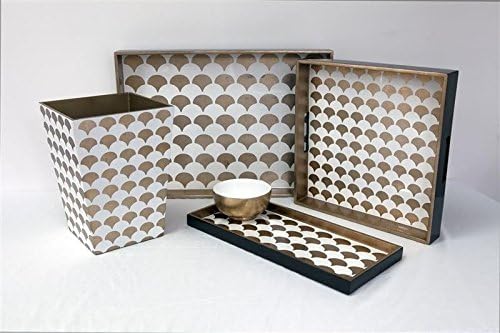 J Fleet Shells White/Coffee Cocktail Tray