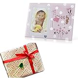 メモリアルギフト　ガラス ベビーフォトフレーム ピンク 通常イベントラッピング