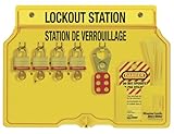 picture of Master Lock French/English 4-Padlock Capacity Lockout Station with Cover, Includes 4 Steel Padlocks