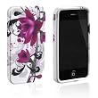 Tinxi Silikon Schutz H�lle f�r Apple iPhone 4 iPhone 4S Silicon Schale Cover Tasche Qualit�t Wei� Und Rosa Blumen Muster