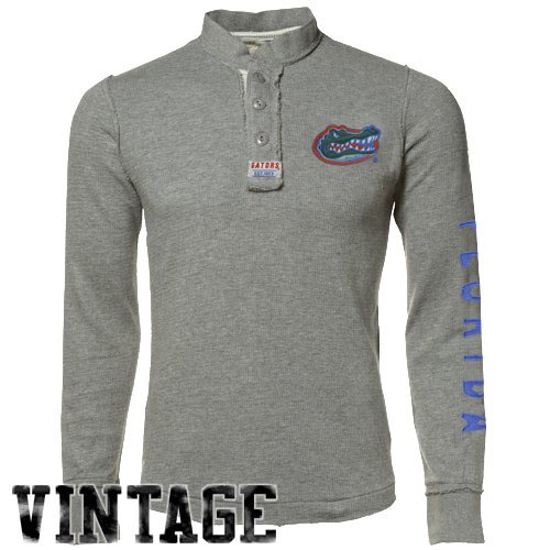 Florida Gators Ash Rafter Vintage Waffle Knit Long Sleeve Henley T-shirt (Large)