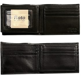 Buy Floto Black Leather Double Billfold ID Wallet by Floto
