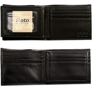 Buy Floto Black Leather Double Billfold ID Wallet by Floto