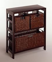 Winsome 92326 Espresso Beechwood SHELF 2-SECT WIDE