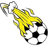 Flaming Soccer Ball Temporary Tattoos