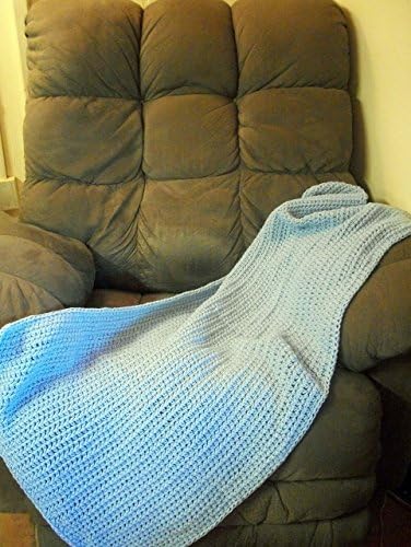 Blanket, Handmade Crochet Baby Boy Blue Bundling And Swaddling Blanket by DRCrafts