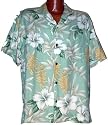 Exclusive Hawaiian (Herringbone Rayon) Hibiscus Aloha Shirt