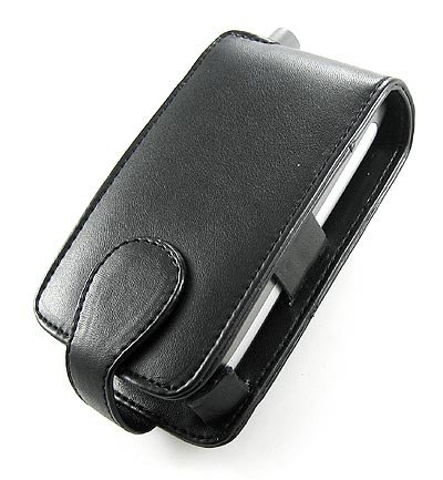 Exquisiste Belt Clip Leather Case for Palm Treo 700w 700p 650 600 (Black)