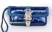 Gucci Handbags (Blue) Paillette (Sequin) Embroidery with Lizard Trim and Swarovski Crystal Evening Bag