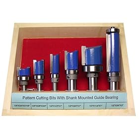Woodline USA WL-2032 6-Piece 1/4-Inch and 1/2-Inch Shank Pattern Router Bit Set