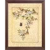 Asian Flowers Butterfly Japanese Wall Decor Contemporaary Picture Framed Art Print by Art Prints Inc