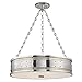 Gaines 4-Light Pendant - Polished Nickel Finish with Frosted/Clear Glass Shade