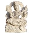 Hindu Goddess Saraswati Stone Carving 1.75 x 0.75 x 2.75 inches (sos218)