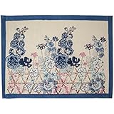 Couleur Nature Fleur Sauvage Placemats (Set of 6), Blue, 15 by 18"