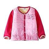 PANCY 子供服 秋冬 防寒コート コットンジャケット 裏起毛 女の子 男の子 くま ねこ(90cm,ピンク)
