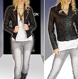 STARLOOK BIKER NIETEN LEDER IMITAT JACKE SCHWARZ M 1529 Motorradjacke