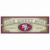 NFL San Francisco 49ers 6-by-17 Wood "Home Sweet Home" Cross Stitch Sign