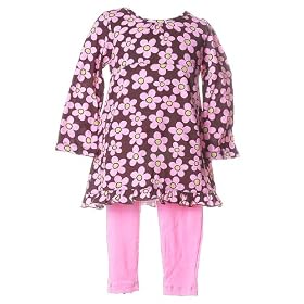 Toddler Little Girls Clothing PINK FLORAL Outfit FLAPDOODLES Set Girl 2T-6X