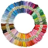 Tinksky 100 Skeins of 8M Multi-color Soft Cotton Cross Stitch Embroidery Threads Floss Sewing Threads (Random Color)