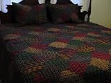 Tartan Log Cabin Quilt King 95 x 105 In.