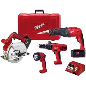 Milwaukee 0924-24 18-Volt Ni-Cad Cordless 4-Tool Combo Kit