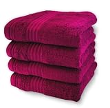 4 tlg. Handtuch / Frottier-Set / Handtuchset Lila - Violett, 50 x 100, schwere Qualität 550 g/m2, 100 % Baumwolle